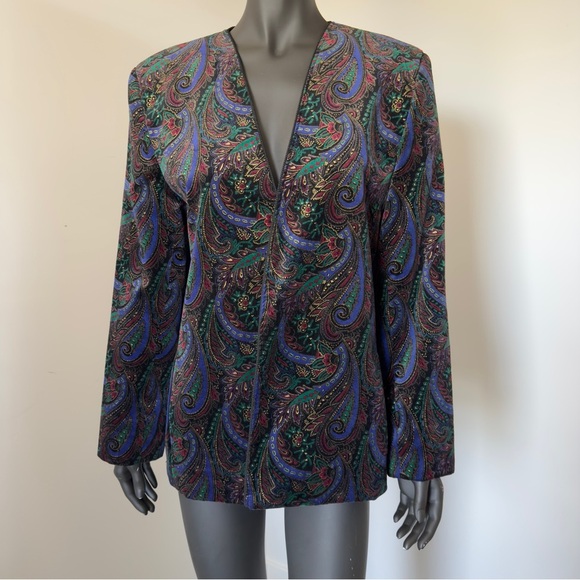 VTG COLLECTION INTERNATIONAL Paisley Patterned Women's Blazer Jacket - Picture 1 of 8